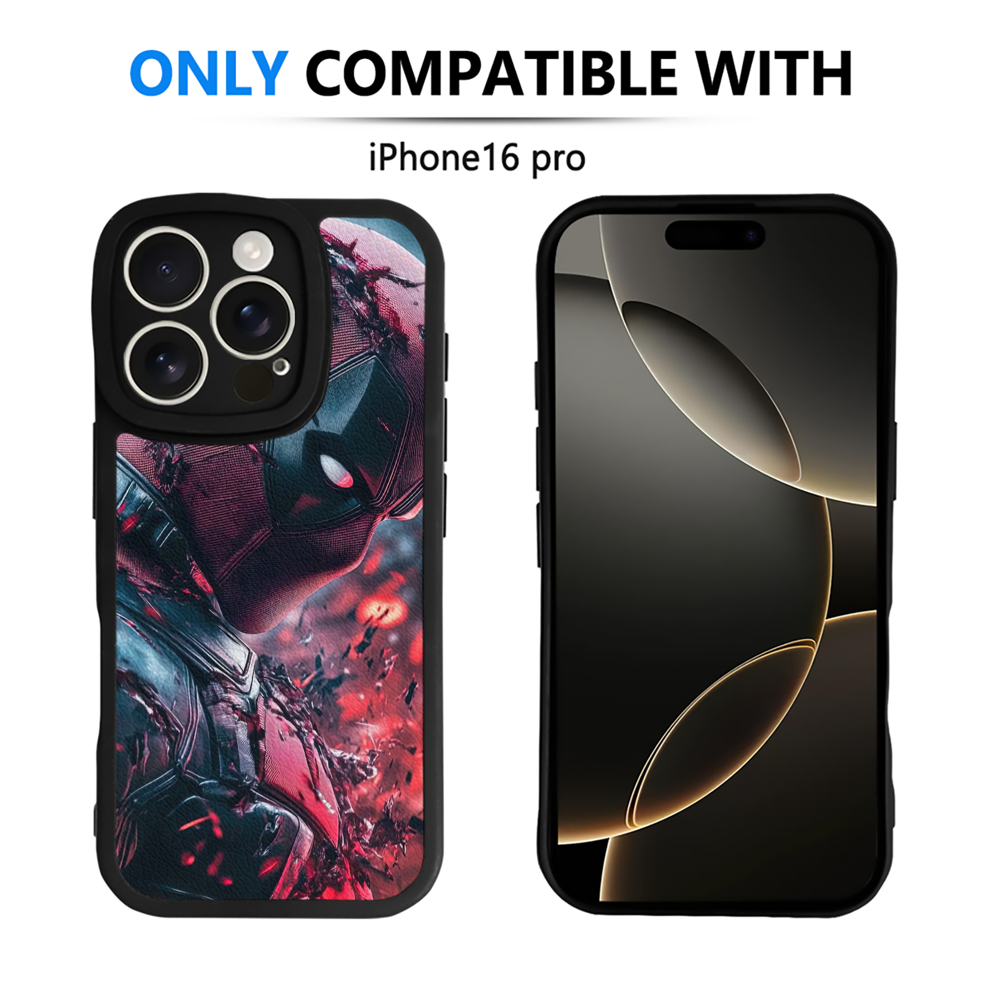 （画像用） Deadpool デッドプール 【iPhone 16シリーズ対応】シリコンスマホケース（レザー調） 材質：シリコン
